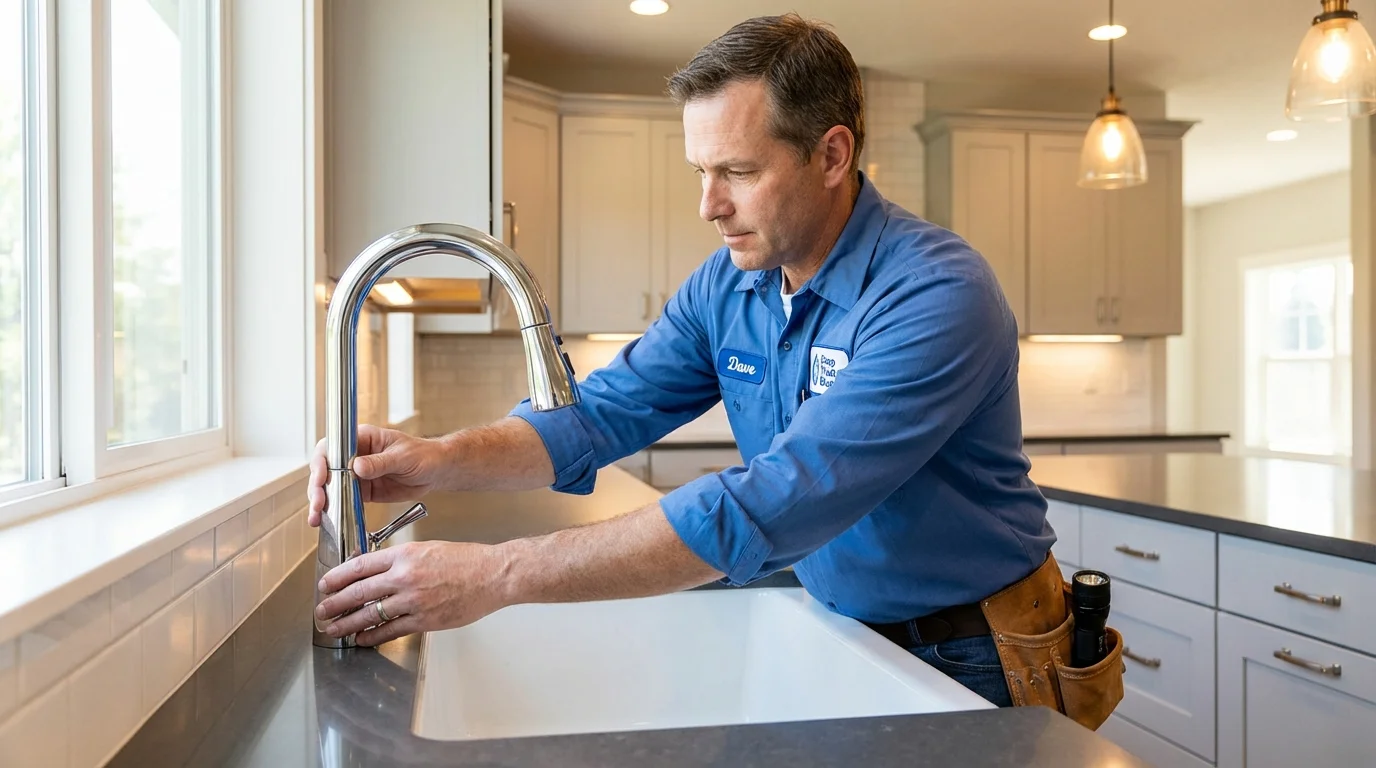 Kitchen faucet installation by Johns Plumbing LLC in Baxter